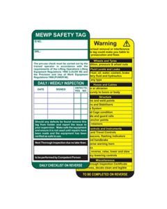 MEWP Safety Tag Insert
